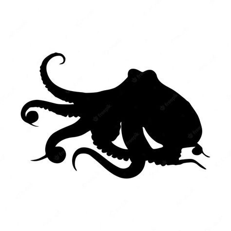 Octopus Silhouette, Octopus Vector, Art Gala, Octopus Graphic, Giant Pacific Octopus, Merry Christmas Text, Stencil Ideas, Big Scarf, Octopus Tattoo