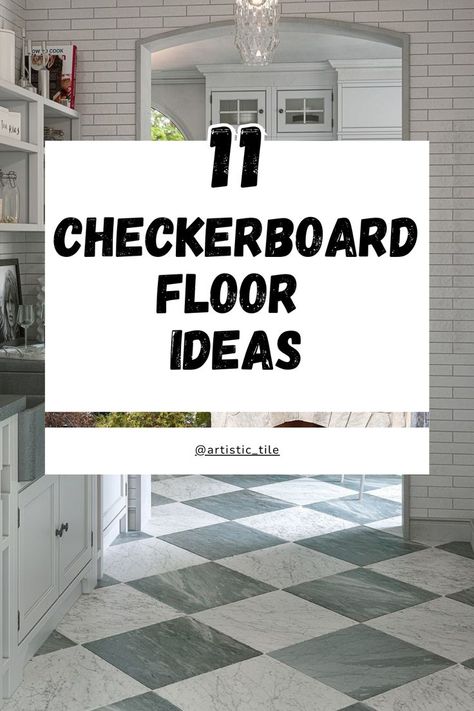 Checkerboard Floor Ideas Checkerboard Kitchen Floor, Checkerboard Floor Kitchen, White Tile Bathroom Floor, Black And White Bathroom Floor, Classic Bathroom Tile, Farmhouse Bathroom Inspiration, White Kitchen Floor, Neutral Cabinets, Black And White Flooring