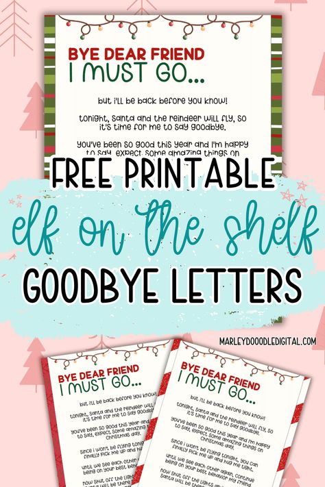 Say goodbye to your Elf on the Shelf in style with these free printable Elf goodbye letters! Perfect for toddlers and kids, these farewell notes make the elf’s departure a magical experience. Great for Christmas Eve or the last day of elf visits, these letters will leave your kids excited for next year’s return. Download your free Elf goodbye printables today! Elf Last Day Letter, Elf Last Day Ideas Christmas Eve, Elf Notes To Kids Free Printable, Elf On The Shelf Farewell, Elf On Shelf Notes, Elf On The Shelf Goodbye, Letter Free Printable, Elf Letters Printable, Elf Goodbye