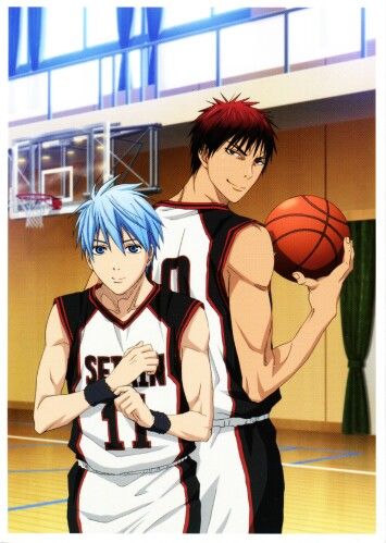 Kuroko and Kagami Kuroko Kagami, Kagami Kuroko, Aomine Kuroko, Desenhos Love, Kuroko No Basket Characters, Kagami Taiga, Bola Basket, Anime Fairy Tail, Poster Anime