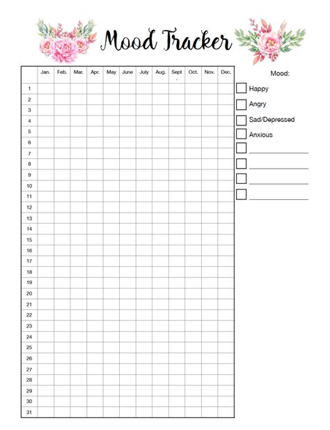 Increase your mental health knowledge with these free printable mood trackers. Track by color, number, or specific mood. There are monthly mood trackers and yearly mood trackers. #freeprintable #freeprintablemoodtracker #monthlymoodtracker #yearlymoodtracker Mood Diary, Printable Workout, Bullet Journal Tracker, Bullet Journal Mood, Planner Printables Free, Bujo Inspiration, Daily Planner Printable, Mood Tracker, Bullet Journal Ideas Pages