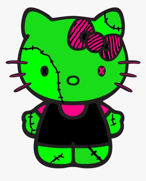 Hello Kitty Drawing Halloween, Hello Kitty Zombie, Hello Zombie, Zombie Hello Kitty, Zombie Barbie, Cute Halloween Drawings, Hello Kitty Stickers, Louis Vuitton Iphone Wallpaper, Stuff To Print