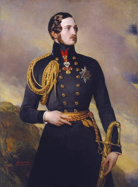 classical-gentry:Prince Albert of Saxe-Coburg and Gotha. Portrait by Winterhalter, 1842. Franz Xavier Winterhalter, Victoria Itv, Prins Albert, Franz Xaver Winterhalter, The Happy Prince, How To Look Handsome, Oil Portrait, Prince Albert, Queen Victoria