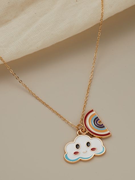 Multicolor Cute   Alloy  Pendant Necklaces Embellished   Jewelry Cute Pendants, Watch Charms, Unicorn Accessories, Kids Gold Jewelry, Cloud Pendant, Diy Wire Jewelry Rings, Children Jewelry, Kid Pendant, Jewelry Kids