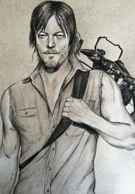 DARYL DIXON Walking Dead Drawings, Walking Dead Fan Art, Zombie Apocalypse Outfit, Walking Dead Characters, Walking Dead Art, Walking Dead Game, Walking Dead Daryl, Pinturas Disney, Dessin Adorable