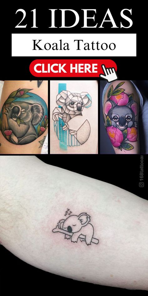 Discover the world of koala tattoos, where every design is a masterpiece. From tiny, minimalist tattoos to intricate geometric and fine line options, these tattoos capture the charm of koalas in every stroke. Whether you prefer simplicity or complexity, these designs allow you to express your love for these captivating creatures. Koala tattoos are more than body art; they're a testament to your admiration for nature's finest. Koala Line Tattoo, Australia Themed Tattoo, Koala Tattoo Ideas, Australia Tattoo Ideas, Mom Of 3 Tattoo Ideas, Koala Tattoo, Micro Tattoo, Australia Tattoo, Silhouette Tattoos