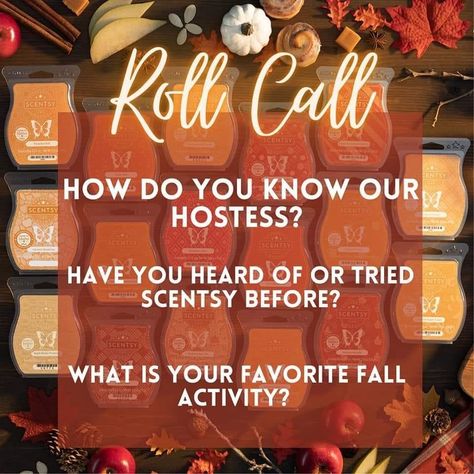 Scentsy Party Line Up Fall, How Do You Know Our Hostess Scentsy, How Do You Know The Hostess Scentsy Fall, Scentsy Fall Party Posts, How Do You Know The Hostess Scentsy, Fall Scentsy Party Games, Scentsy How Do You Know The Hostess, Scentsy Fall Winter 2023 Party, Scentsy Fall Party