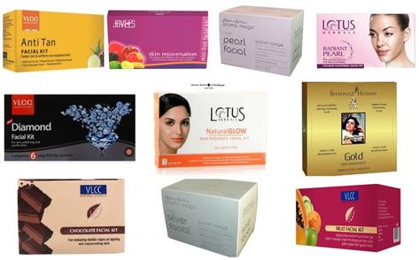 Best Facial Kits In India Or Dry Combination Oily Skin Facial Kit For Dry Skin, Facial Kit For Oily Skin, Best Facial Kit For Glowing Skin, Facial Kit Products, Wedding Facial, Gold Facial Kit, Bridal Facial, Chocolate Facial, Facial For Oily Skin