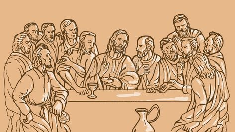 Apóstolo do Jesus Cristo da última ceia ilustração do vetor Last Supper Drawing, Jesus Drawings, Pyrography Art, The Last Supper, Catholic Kids, Horse Tattoo, E Tattoo, Jesus Art, Last Supper