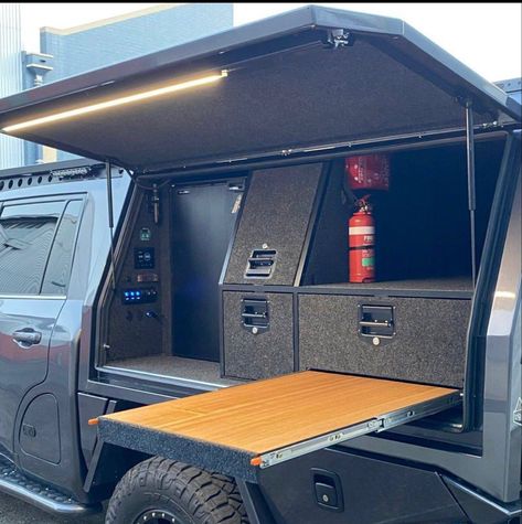 Ute Toolbox Setup, 4x4 Canopy Setup, Canopy Setups 4x4, 4wd Canopy Setup, 4x4 Camping Setup, 4wd Camping Setup, Ute Canopy Ideas, Overland Pickup, Tactical Truck Ideas