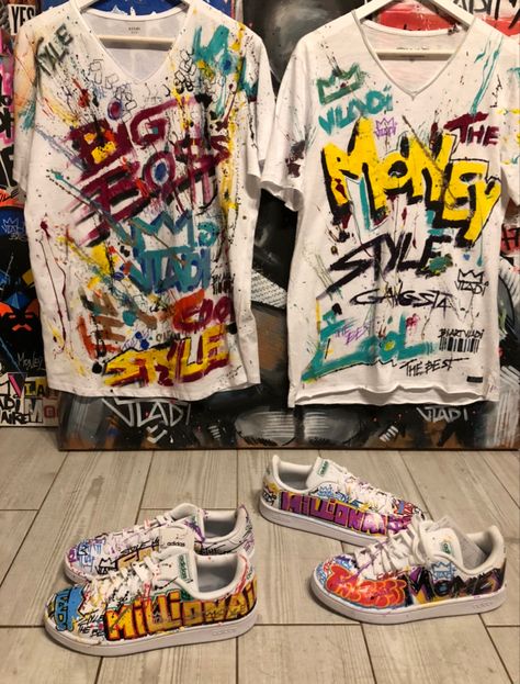 Street Art Fashion, Adidas Art, Denim Crafts Diy, Custom Painted Shoes, Power Washer, Marvel Clothes, Creative Clothes, Baskets Adidas, Shirt Art