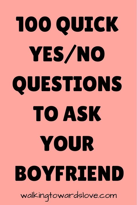 Sometimes, a simple yes or no can reveal a lot about someone. These questions are perfect for sparking quick conversations, getting to know your boyfriend better, and having fun together. Whether you’re looking to learn more about his past, his preferences, or his feelings, these questions will help you cover a wide range of topics. Simple Questions To Ask Your Boyfriend, Boyfriend Quiz Questions, Boyfriend Test, Boyfriend Questions, Have You Ever Questions, Boyfriend Quiz, Deep Questions To Ask, Questions To Ask Your Boyfriend, Find A Husband