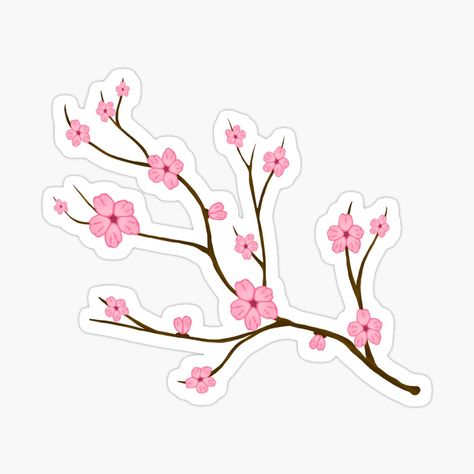 Panda Stickers Printable, Cute Panda Stickers, Cherry Blossom Sticker, Panda Stickers, Pink And Red Flowers, Blossom Branch, Butterfly Printable, Cherry Blossom Branch, Sakura Flower