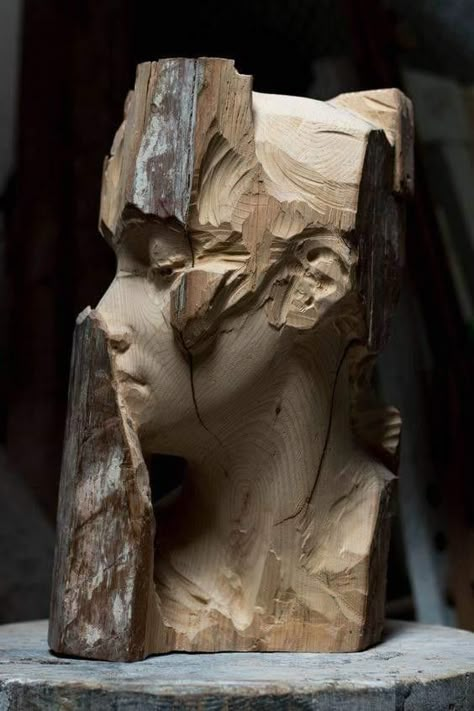 Wood Sculpture Ideas, Wooden Sculpture Art, Wood Sculpting, Wood Art Sculpture, Wood Carving Sculpture, Tre Kunst, Wood Carving Art Sculpture, Wood Sculpture Art, Wooden Sculptures