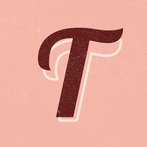 Letter T font printable a to z stylish lettering alphabet | free image by rawpixel.com / jingpixar Letter T Font, T Font, 70s Font, Lettering Typography, Letter T, A To Z, Lettering Alphabet, Alphabet, Typography