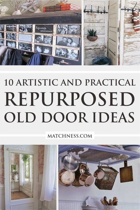 10 Artistic And Practical Repurposed Old Door Ideas - Matchness.com Old Door Ideas, Vintage Doors Repurposed, Old Door Decor, Old Closet Doors, Old Door Projects, Old French Doors, Recycled Door, Old Wood Doors, Old Barn Doors