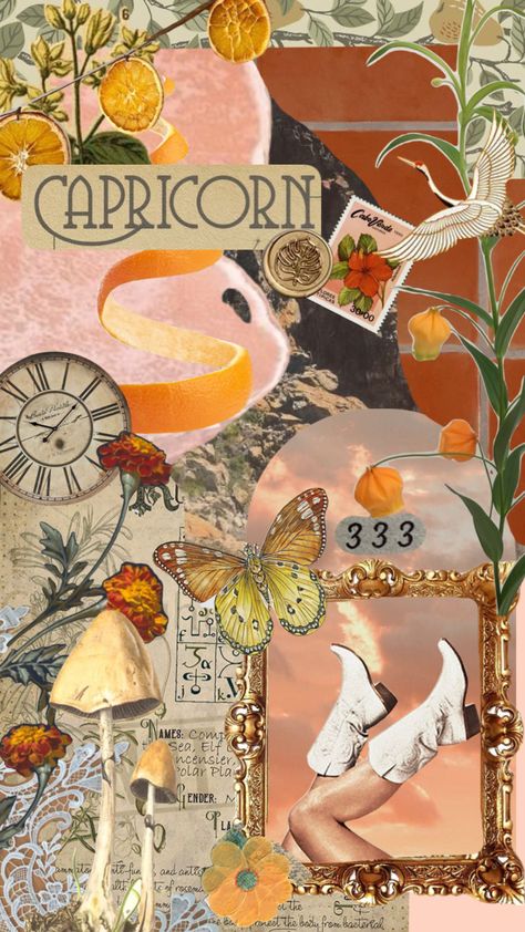 Wallpaper Backgrounds Aesthetic Capricorn, Capricorn Aethstetic, Capricorn Mood Board, Zodiac Signs Wallpaper Capricorn, Capricorn Moodboard Aesthetic, Zodiac Aesthetic Capricorn, Capricorn Collage Wallpaper, Capricorn Collage, Capricorn Wallpaper