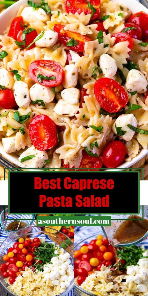 Caprese Pasta Salad Recipes, Summer Pasta Salad Recipes, Caprese Pasta Salad, Caprese Pasta, Pasta Side Dishes, Pasta Sides, Summer Pasta Salad, Salad Side Dishes, Pesto Pasta