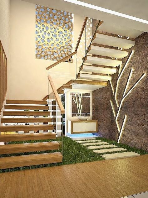 Staircase Interior Design, Kerala Home, Houses Architecture, Staircase Design Modern, Stairs Design Interior, House Staircase, Living Area Design, Stair Railing Design, Stairway Design