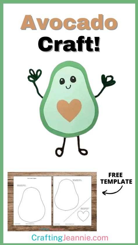 Avocado Craft Avocado Craft, Preschool Food Crafts, Boy Scout Crafts, Kids Craft Work, Free Craft Templates, Classroom Preschool, Watermelon Crafts, Prek Crafts, Sun Crafts