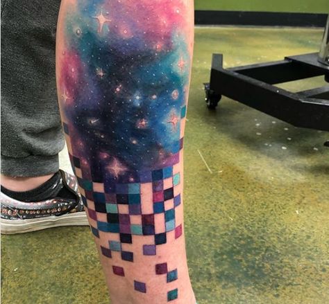 10 Glitchy Pixel Tattoos - Tattoo.com Pixel Tattoo, Square Tattoo, Pop Art Tattoos, Uv Tattoo, Octopus Tattoos, Marvel Tattoos, Trash Polka Tattoo, Wrist Tattoos For Guys, 4 Tattoo