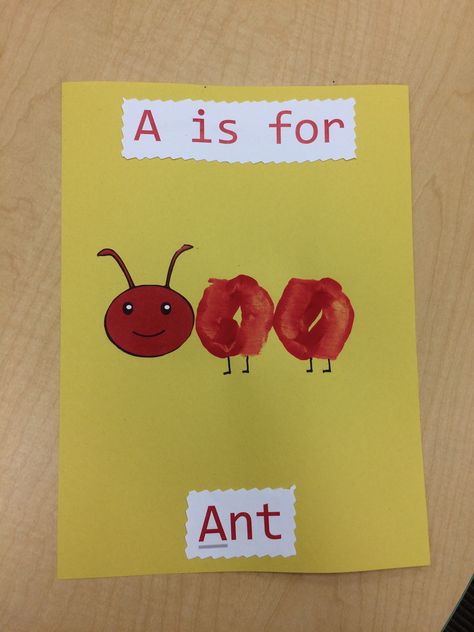 A is for ant handprint pic Ant Finger Print Craft, A Is For Ant Preschool, Letter A Crafts For Infants, A For Ant Craft, A Is For Ant Craft, Ant Art Preschool, Ant Activity For Preschool, Ant Crafts For Preschool, Ant Crafts For Kids