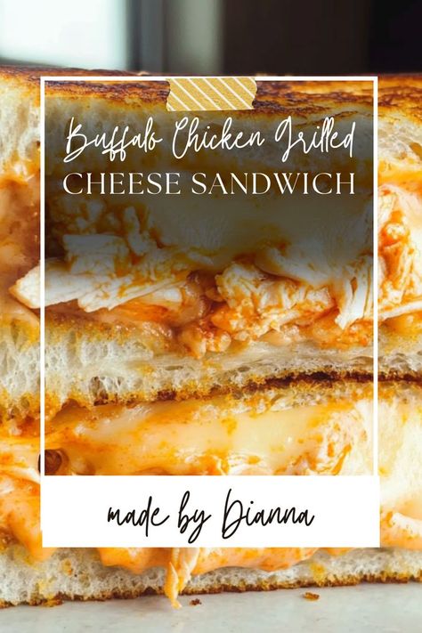 Experience the ultimate comfort food with this Buffalo Chicken Grilled Cheese Sandwich! Tender buffalo chicken mixed with melty cheese and grilled to perfection will leave you craving more. A deliciously cheesy adventure awaits! Blue Cheese Sandwich, Chicken Grilled Cheese Sandwich, Buffalo Chicken Grilled, Chicken Grilled Cheese, Buffalo Chicken Grilled Cheese, Grilled Buffalo Chicken, Quick Sandwiches, Buffalo Chicken Sandwiches, Chicken Grilled