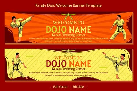 Karate Banner, Karate Dojo, Karate Training, Banner Discord, Social Media Advertising Design, Welcome Banner, Training Center, Banner Template, Advertising Design