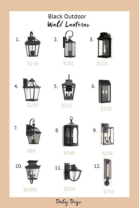 black exterior wall lanterns roundup Exterior Wall Lantern, Lantern Porch Lights, Black Porch Lights, Black Exterior Wall Lights, Exterior Lantern Lighting, Exterior Light Fixtures On House, Outdoor Wall Sconces Exterior Lighting, Farmhouse Porch Lights, Black Exterior Light Fixtures