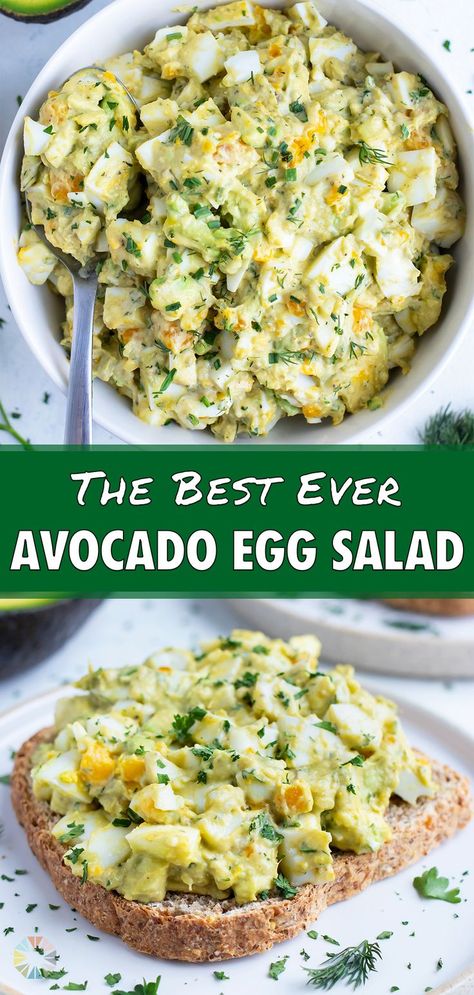 Avocado Recipes Healthy, Easy Egg Salad, Avocado Egg Salad, Boiled Egg Diet Plan, Boiled Egg Diet, Egg Salad Recipe, Makanan Diet, Egg Diet, Avocado Recipes