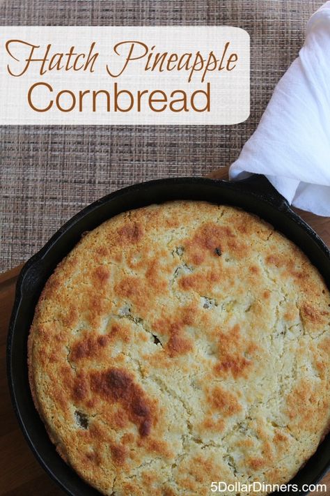 Hatch Pineapple Cornbread - $5 Dinners | Recipes, Meal Plans, Coupons Pineapple Cornbread, Hatch Recipes, Hatch Chilies, Best Cornbread Recipe, 5 Dinners, Family Favorite Recipes, Thanksgiving Foods, Skillet Dinner Recipes, Dinners Recipes