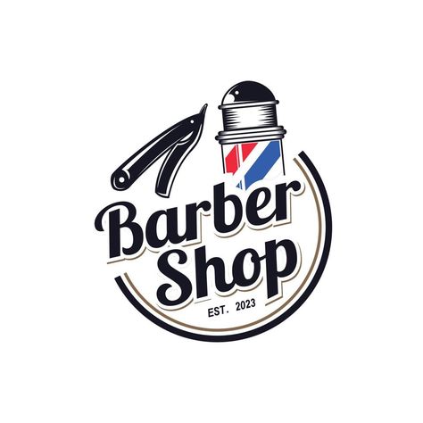 Barbershop Design Logo Art, Logo Barbershop, Stamp Logo Design, Logo Barber, Barber Art, Barbershop Logo, Barber Logo, Barbershop Design, Stamp Logo