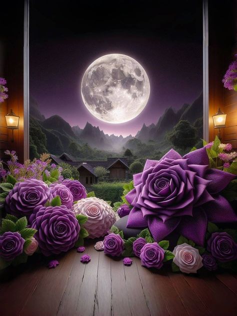 Candle Light Photography, Happy Birthday Frame, Night Scenery, Birthday Frames, Beautiful Moon, Pretty Wallpapers Backgrounds, Amazing Flowers, Pretty Wallpapers, Purple Flowers