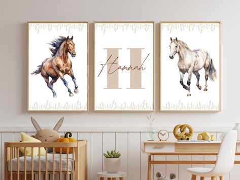 Horses, Flowers, Name Plate, Custom, Horse, Digital Download, Nursery Decor, Cowboy, Cowgirl, Girl's Bedroom, Kid's Bedroom, Baby Girl Horse Bedroom Ideas For Teens, Horses Flowers, Horse Girls Bedroom, Horse Themed Bedrooms, Horse Bedroom, Flowers Name, Horse Flowers, Custom Horse, Kid's Bedroom