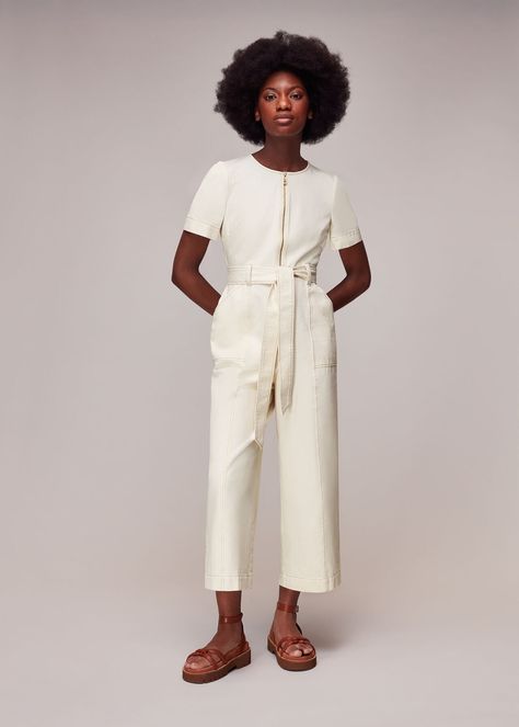 Buy Ivory Short Sleeve Denim Jumpsuit | WHISTLES whistles.com. Short Sleeve Denim Jumpsuit, Ivory Jumpsuit, Short Sleeve Denim, Short Sleeve Jumpsuit, Cotton Jumpsuit, Short Sleeve Jumpsuits, Straw Bags, White Jumpsuit, Petite Jeans