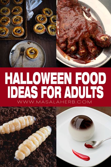 Creepy Halloween Food Ideas for Adults Creepy Recipes, Creepy Foods For Halloween Party, Disgusting Halloween Food, Creepy Dinner Ideas, Halloween Dinners For Adults, Crock Pot Halloween Party Food, Halloween Party Food Adults, Halloween Creepy Food, Gross Looking Food