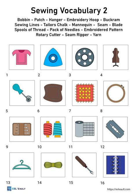 Sewing vocabulary worksheets - ESL Vault Sewing Worksheets, Sewing Vocabulary, Indesign Resume Template, Probability Worksheets, Weather Worksheets, Tracing Worksheets Free, Teaching Sewing, Matching Activities, Basic Sewing