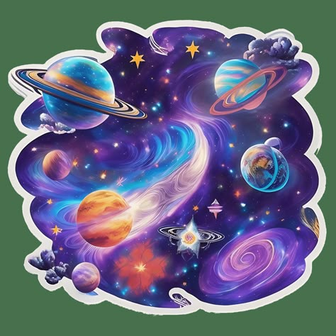 Embark on a galactic adventure with this awe-inspiring sticker! Designed to ignite your imagination, this captivating sticker features a stunning cosmic scene that will transport you to the wonders of the universe. With its vibrant colors and mesmerizing Cool Space Tattoos, Tattoo Advice, Imagination Illustration, Cosmic Magic, Galaxy Drawings, Space Tattoos, Space Candy, Mystical Tattoos, Sims 4 Tattoos