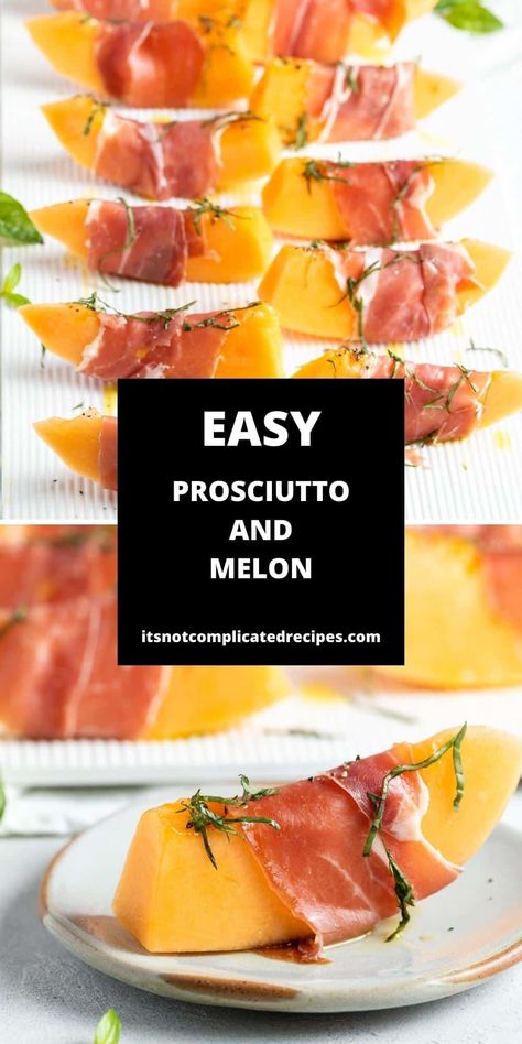 Prosciutto With Melon, Mellon And Prosciutto, Prosciutto Melon Salad, Procuitto Melon Appetizer, Procuitto And Melon, Procutto Wrapped Melon, Melon Appetizer Recipes, Pruchutto Appetizer, Cantaloupe And Prosciutto Appetizers