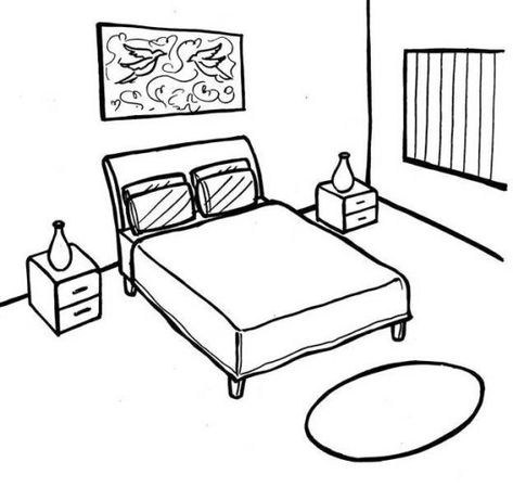 With Highest Honor, Bedroom Coloring Pages, Diy Paper House, Drawing Cartoon Characters Sketches, Bedroom Cartoon, Coloring Pages For Teenagers, Rectangle Bedroom, Bedroom Drawing, Simple Bedroom Design