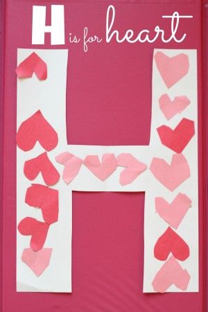 Super Simple- H is for Heart Alphabet Craft. We used heart shaped foam stickers. Perfect craft for both my 1yo and 3yo. Letter H Art For Toddlers, H Is For Heart, Letter H Crafts, Letter H Activities, Art For Toddlers, Heart Alphabet, Preschool Letter Crafts, Abc Crafts, Alphabet Letter Crafts