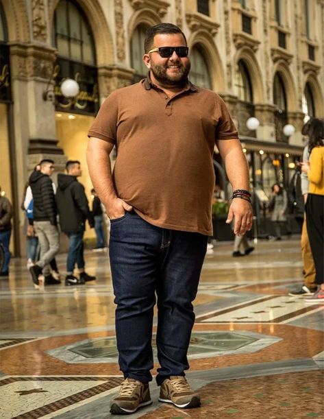 Overweighted Outfits Men, Plus Size Men Fashion Casual Summer, Big Guy Fashion Casual, Big Guy Fashion, Fat Men Outfit, Fat Guy Outfits, Fat Men Style, Fat Men Fashion, Big Men Style