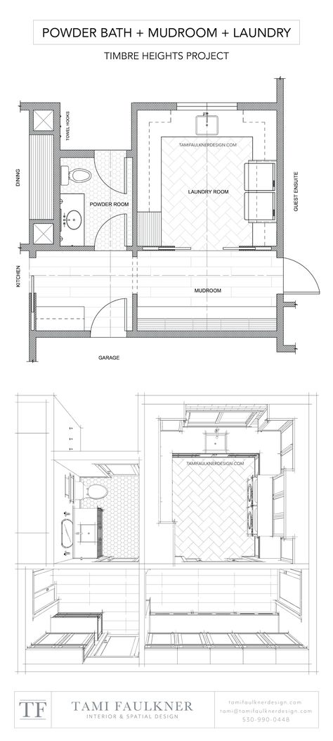 PERFECTING THE FLOOR PLANS FOR A CUSTOM HOME - BEFORE + AFTER — Tami Faulkner Design Laundry Full Bathroom Combo, Laundry Room Layout Floor Plans, Mudroom Floor Plan, Mud Room Laundry Room Combo, Practical House, Tami Faulkner, Mudroom Flooring, Custom Floor Plans, Laundry Room Flooring