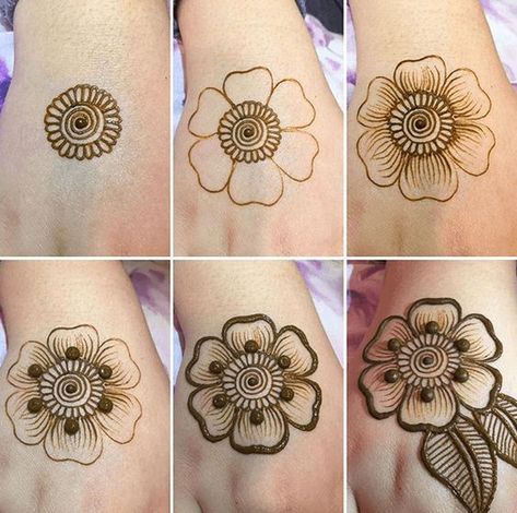 20 Step by Step Mehndi Designs for Beginners | Bling Sparkle Henna Designs Step By Step, Mehndi Designs Step By Step, How To Do Henna, Mehndi Designs Finger, Henna Hand Designs, Tattoo Design For Hand, Henna Tutorial, Henna Drawings, Designs Mehndi