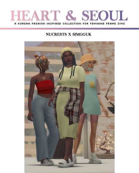 ✨ heart & soul collection; a cc collab by @nucrests​ x @simgguk​ ✨ | simgguk on Patreon Ts4mm Cc, Korean Fashion Store, Cc Clothes, Sims 4 Mm, Sims Four, Female Clothes, Sims 4 Cc Packs, Sims 4 Collections, Sims 4 Mods Clothes