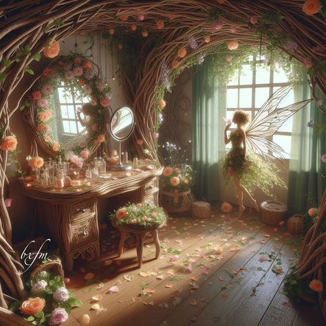 Fairy Magic Aesthetic, Fairytale Room Aesthetic, Isabellacore Aesthetic, Fairy Tale Cottage, Fairy Bedroom, Wedding Veil Vintage, Fantasy Rooms, Fairy Home, Rustic Bathroom Designs