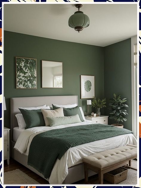 Looking to create a serene retreat in your master bedroom? Check out these 8 refreshing green decor ideas that will transform your space into a tranquil oasis. From soothing wall colors to nature-inspired accents, these tips will help you create the perfect ambiance for relaxation and rejuvenation. Discover the beauty of green master bedroom decor today! Bathroom Backsplash Ideas, Green Room Ideas Bedroom, Green Bedroom Walls, Green Bedroom Decor, Vintage Bedroom Decor, Decor For Bathroom, Sage Green Bedroom, Green Walls, Bathroom Backsplash