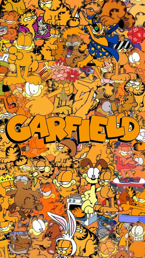 Garfield wallpaper collage #garfield #garfieldthecat Garfield Wallpaper, Garfield The Cat, Wallpaper Collage, Creative Play, Cut Out, Energy, Collage