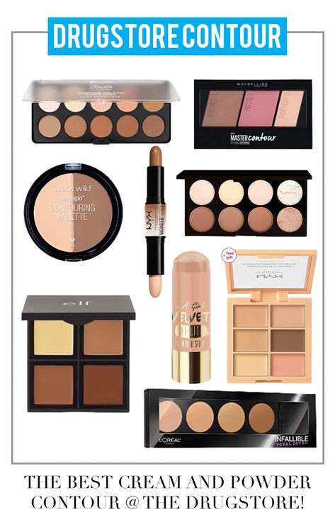 Contour Drugstore, Best Drugstore Contour, Drugstore Contour, Contour Products, Best Contour, Best Drugstore Products, Cream Contour Palette, Best Contouring Products, Bronzer Makeup