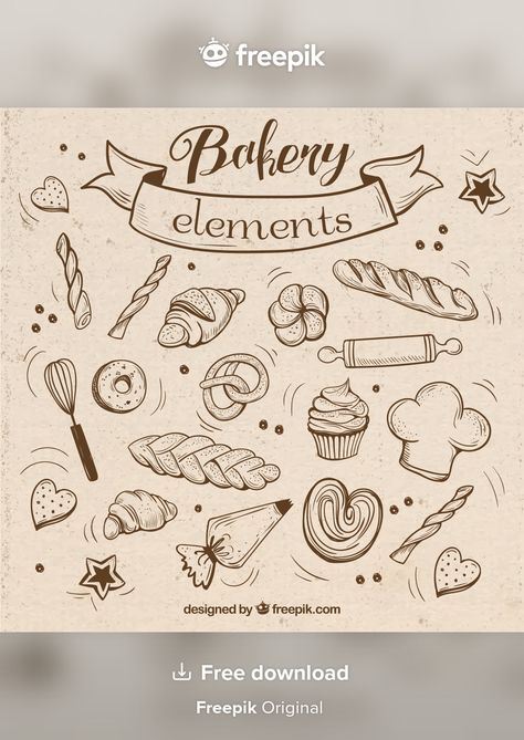 Sketches bakery elements with utensils | Premium Vector #Freepik #vector #background #food #hand #cake Bakery Elements, Background Food, Vector Sketch, Vector Background, Premium Vector, Graphic Resources, Cake, Quick Saves